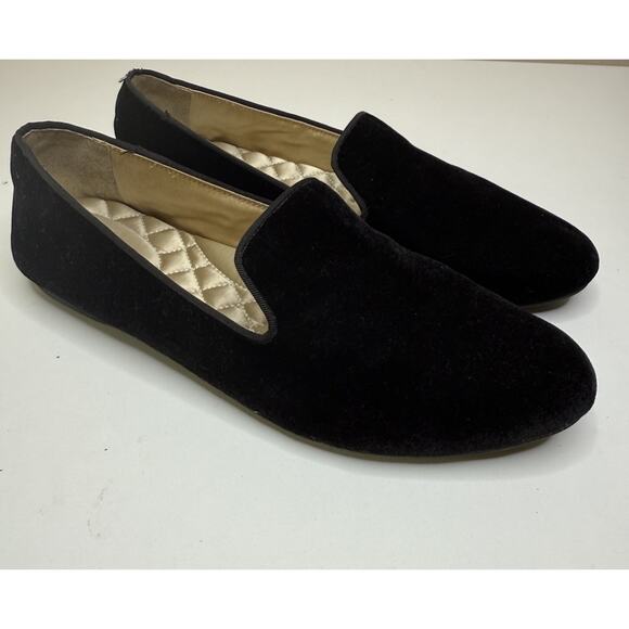 Birdies The Starling Ballet Flat Womens 9.5 Black Cotton Velvet Slip On Slipper - Picture 3 of 9